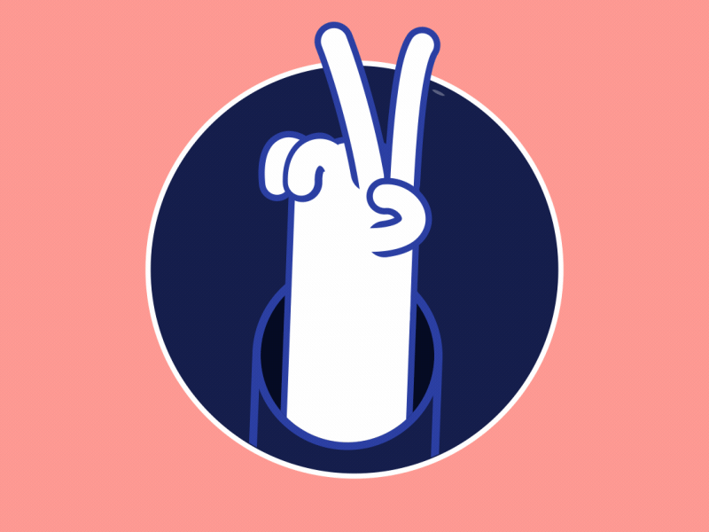 Peace Out Internet 2d design dot hand internet motion peace sign planet vector