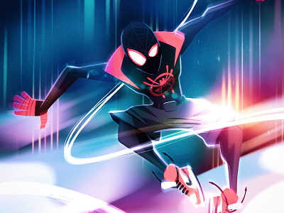 Spiderman heroes illustration lightroom marvel milesmorales procreate spider spider man