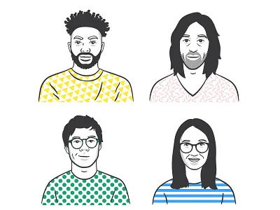 Avatar images avatars character illustration minimal art minimalist people portrait team