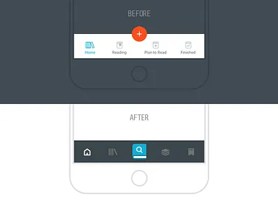 Bookstack Tab Bar icons ios iphone navigation ui
