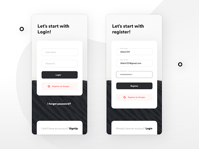 signup and login design flat illustration login typography ui ux