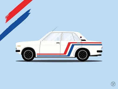 1970 Datsun 1600 car datsun design hill climb illustration