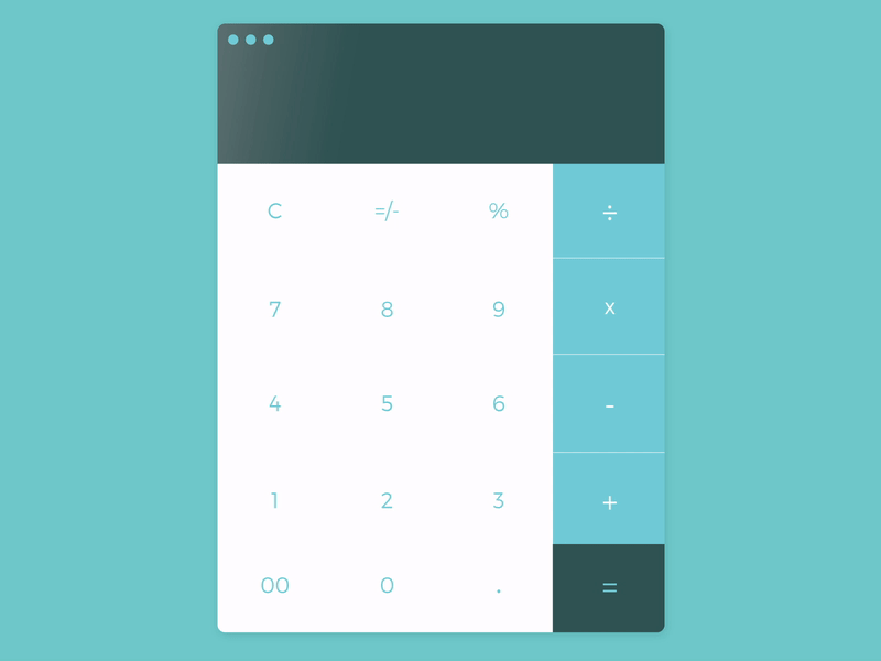 Daily UI | 004 calculator calculator ui daily ui challange dailyui dailyui 004 design gif teal ui