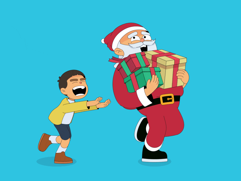 Bad Santa 2d animation after effects animation animation smashdown christmas gif gif animation gift illustration kid loop merry christmas motion graphic run cycle running santa santa claus vector xmas