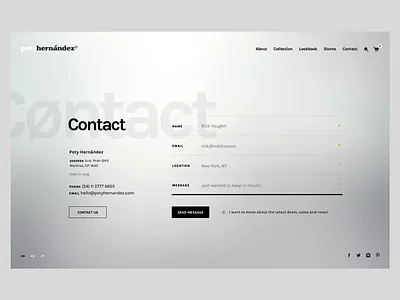 Poty Hernández - Contact branding fashion online store responsive ui ux web website