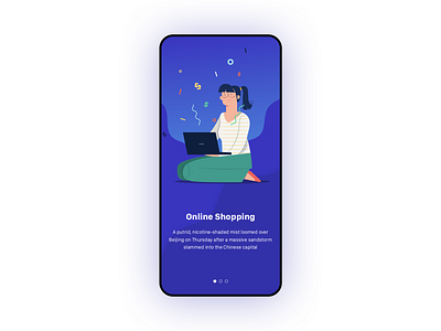 Walkthrough Screens branding charactedesign character color creative design e commerce explore gradient graphics illustration illustrations ios landscape onboarding onboarding ui shopping tutorials screen vector walkthrough