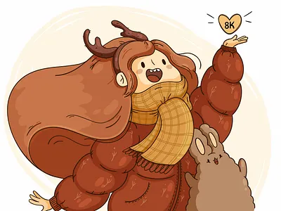 Girl with her rabbit 2d 2d vector adobe illustrator art cartoon character characterdesign cozy cute digital doodle girl hannahdoodle illustration nice rabbit vector vectorart