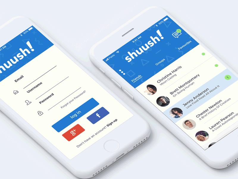 Shuush! Messaging app concept UI design app app concept design flat illustration interaction design ios logo message app mobile motion ui ux web