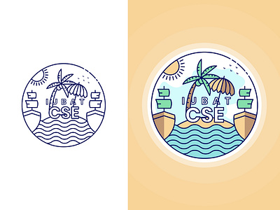 Logo for a tour of CSE,IUBAT beach blue branding coconut color cse iconic logo illustration island iubat line art lineart nabil nabilemonn print real project tour typogaphy water white