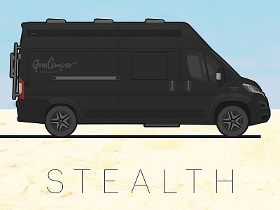 GuruCamper Van affinity black boondocking camper camping carabus dark design fiat glamping illustration rack stealth van vanlife vanlifers vans vector weinsberg