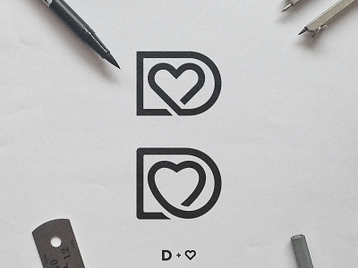 Diligo - Logo Proposals beauty and skincare black white clever design clever letters d logo health symbol heart icon identity designer love monogram sketch process skin mark smart logomark