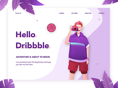 Hello Dribbble illustration