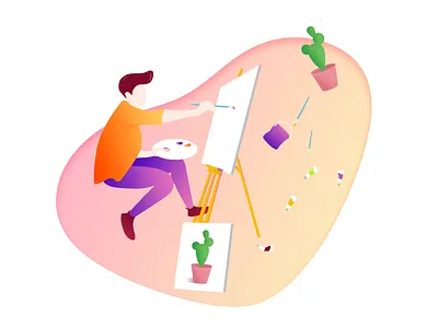 漂浮 - 插画里的小学生 插图 设计