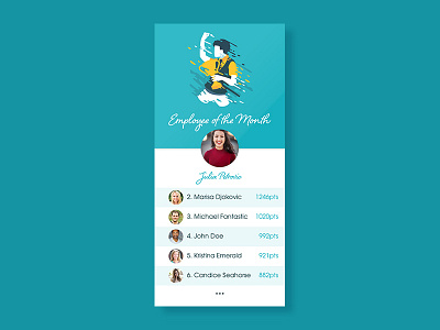 Daily UI 019 - Leaderboard daily ui daily ui 019 daily ui challenge employee of the month leaderboard mobile app ui ux design ui challenge ui design ui web