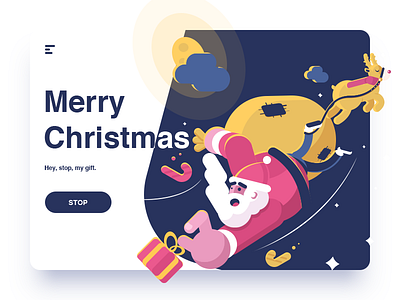 Merry Christmas design illustration web 排版 插图