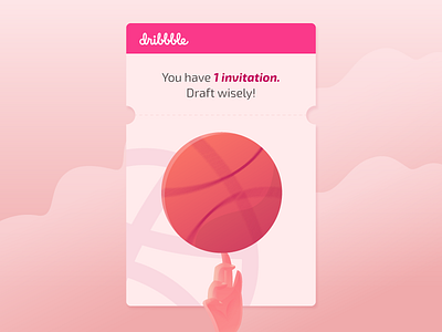 1 Dribbble Invites adobeillustrator asset design dribbbleinvitation dribbbleinvite dribbbleinvites flat design graphicdesign illustration ui