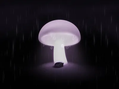 Nap Time deer mushroom night rain sleep storm