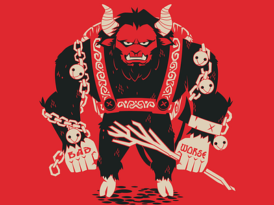 Krampus character christmas illustration krampus limited colour vector