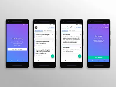 SpeakEazy Android Mobile App android android app android app design app design ios list ui meeting room mobile ui