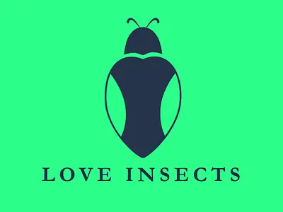 Love Insects | Minimalist logo art blue brand branding character clean design flat icon icons identity illustration illustrator lettering logo minimal sketch type typography vector