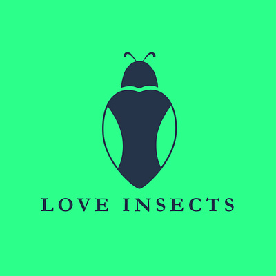 Love Insects | Minimalist logo art blue brand branding character clean design flat icon icons identity illustration illustrator lettering logo minimal sketch type typography vector