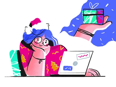 Christmas Mood Illustration character christmas christmas art christmas illustration design digital art gift graphic design holidays illustration new year presents winter holidays woman