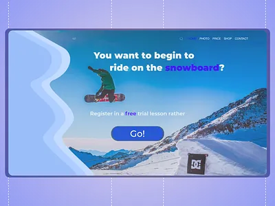 Snowbbboard flat fullpage gradien landing landing page page snowboard ui web web design winter