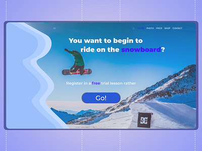 Snowbbboard flat fullpage gradien landing landing page page snowboard ui web web design winter