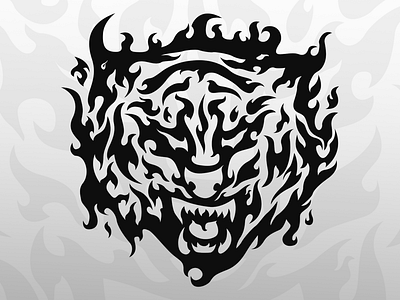 Fire Tiger Tribal art fire illustration tiger tribal vector