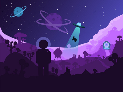 Space / universe / planet ai alien alienware cosmonaut cow game gamedev gamedevelopment illustration planet planet earth planet flat portal space space art space exploration space girl space helmet ufo vector