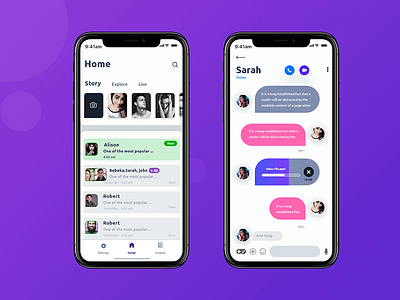 App Home and message Screen concept android app ios minimal app ui ux design ui ux ui.