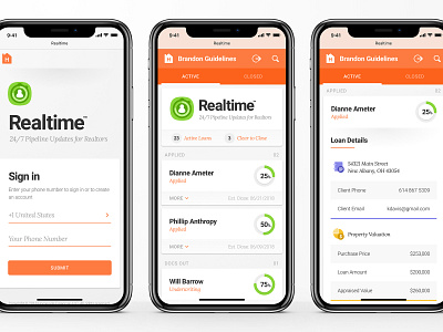 Realtime™ App app brand clean clean app easy interaction interactive mobile simple ui ui designs uiux ux visual design web app