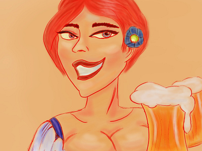 Oktober beer design germany girl illustration oktoberfest