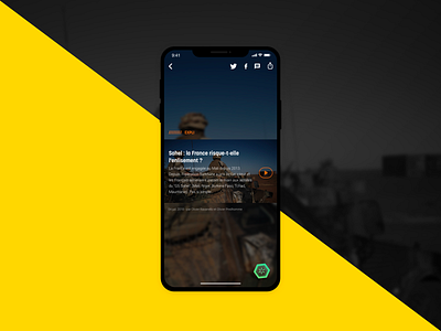 Video page for a mobile news application app design application design mobile icons interface iphonex media mobie news news app share sketch ui ui design ux ux design