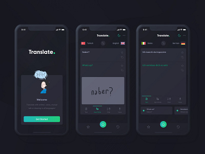 Cevy - Translate Mobile App Ui Kit app ui bing translate dark mode google translate mobile sketch ui sketch kit translate translate app translate app themes translate mobile ui translator ui kit