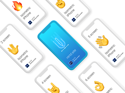 Mockup front adobephotoshop adobexd download free freepsd front iphone isometric mockup photoshop psd