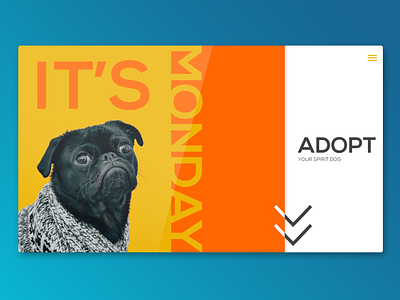 Dog Shelter Website animal clean creative design dog homepage inspiration interface landing landing page minimal orange photo background ui ux web website