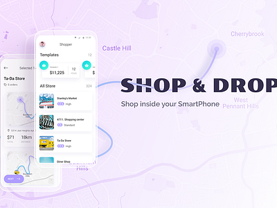 SHOP & DROP app design