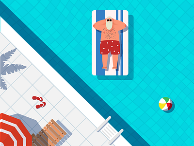 Santa Claus in summer lovely old man