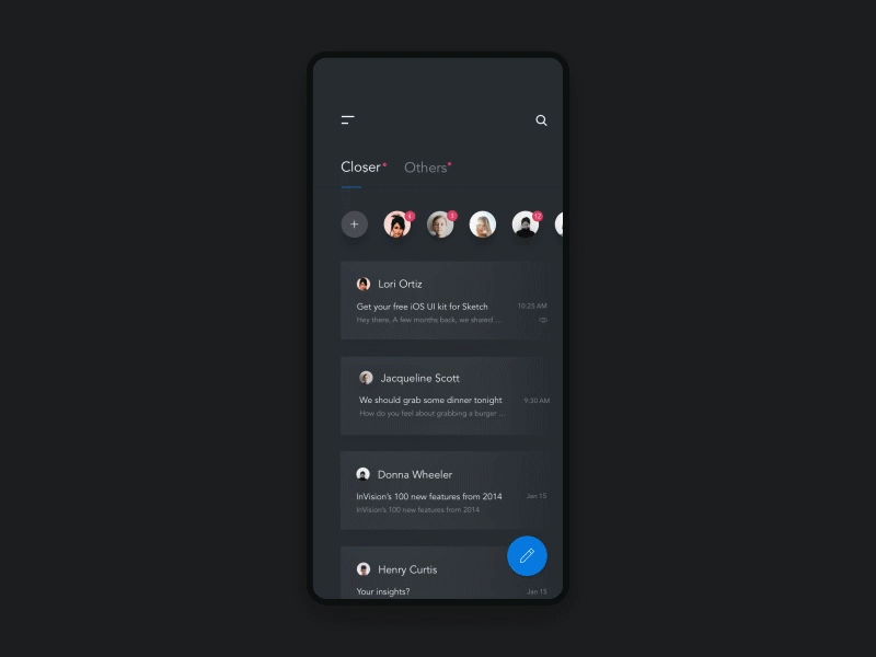 Email APP animation app ui