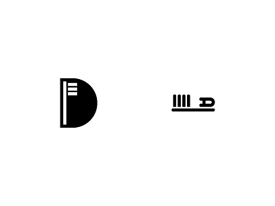 Dental + Education Logo Concepts books bookshelf d dental education letter logo negative space quincy toothbrush