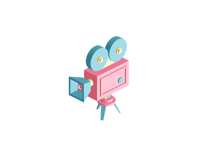 Movie Camera 3d animation camera film icon isometric movie