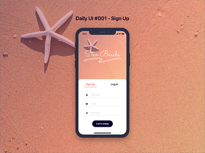 Daily UI #001 - Sign Up adobexd app dailyui dailyui 001 design matching app sign up ui userinterface web