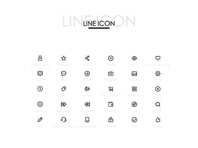 30 line icons icon line