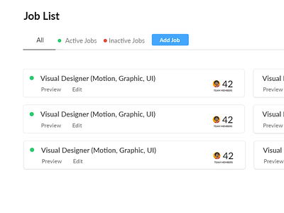 Job Listing clean cool design minimal ui