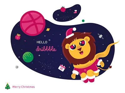 Hello Dribbble hello dribbble illustration merry christmas