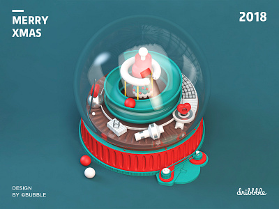 Merry Xmas 2018 3d c4d christmas christmas ball crystal ball design illustration xmas