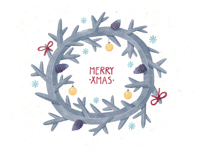 Holidays Are Coming ball bow christmas cone holiday procreate snowflake texture wreath xmas
