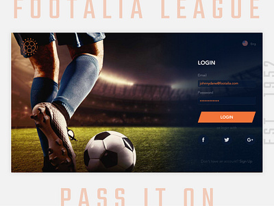 Sign Up - Daily UI-001 daily 100 dailychallenge dailyui dailyui 001 dailyuichallange design football sports ui web