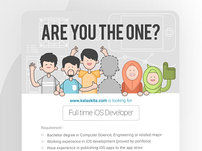 Kelaskita Job Vacancy Poster design drawing illustration job application poster art ui ux design vacancy